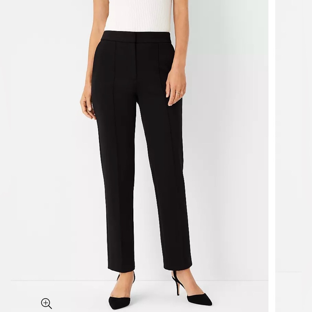 ANN TAYLOR | The Pintucked Straight Leg Pant in Double Knit